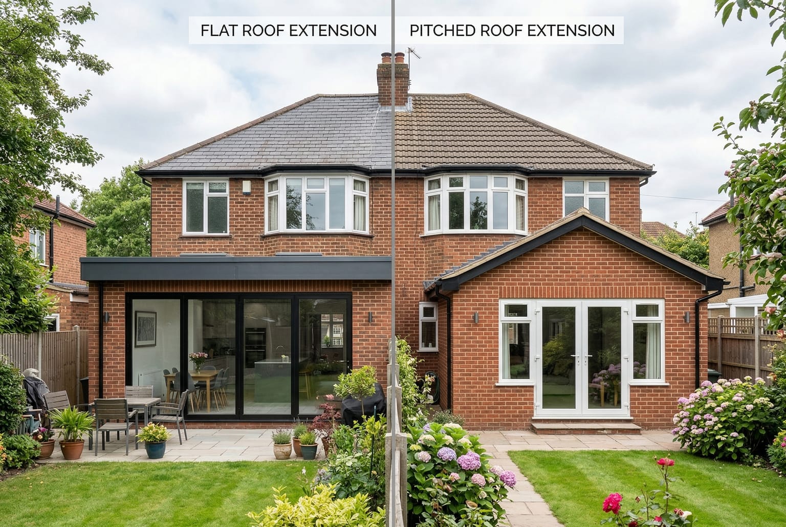 Flat Roof vs Pitched Roof for Extensions: Pros, Cons & Costs